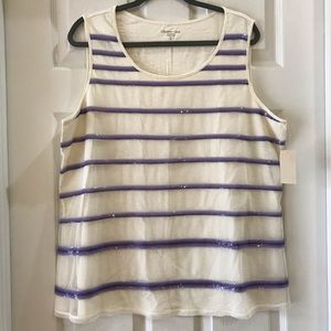 NWT Coldwater Creek Lavender Sequin Sparked Tank
